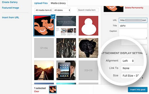 Why Animated GIFs Become a Static Image in WordPress  WordPress में आप बड़ी आसानी से किसी भी प्रकार की मीडिया फाइल को अपलोड करके उसका इस्तेमाल कर सकते है । जब आप मीडिया अपलोडर का उपयोग करके कोई Image अपलोड करते हैं, तो वर्डप्रेस Automatically ही  विभिन्न आकारों में उस Image की कई Copies बनाता है। तीन डिफ़ॉल्ट वर्डप्रेस छवि आकार हैं Thumbnail, Medium और large और यह आपकी Original  Image को भी full size  में रखता है।  एनिमेटेड GIF के लिए नए Image sizes बनाते समय, वर्डप्रेस GIF के केवल पहले फ्रेम को बचाते को ही दिखता है।  अब यदि आप अपने पोस्ट या पेज में उन किसी भी इमेज साइज को जोड़ते हैं, तो वे बिना किसी एनीमेशन के वह स्टैटिक GIF इमेज होंगे। तो आइए जानते है की बिना एनीमेशन खोए वर्डप्रेस में एनिमेटेड जीआईएफ को ठीक से कैसे जोड़ें  WordPress वेबसाइट में Animated GIF कैसे जोड़ें  सबसे पहले, आपको उस पोस्ट या पेज को एडिट करना होगा जहां आप Animated GIFs को जोड़ना चाहते हैं और उसके बाद Add Media button पर क्लिक करें।  अब वर्डप्रेस मीडिया अपलोडर पॉपअप लाएगा। आपको upload files button पर क्लिक करें और इसे फाइल्स अपलोड करने के लिए अपने कंप्यूटर से अपनी Animated GIF Images को Select करें है।  GIF Images फ़ाइल को अपलोड करने के बाद दाईं ओर Attachment Display Settings’ सेक्शन के नीचे ‘full size’ को सेलेक्ट करें।  उसके बाद जारी रखने के लिए ‘Insert Into Post’ बटन पर क्लिक करें।  वर्डप्रेस अब पोस्ट एडिटर में आपकी Animated GIF डालेगा। यह फुल साइज की Original Animated GIF फाइल होगी जो आपने अपलोड किया है आप Visual Post Editor में एकदम से एनीमेशन देख पाएंगे।  अब आप अपनी पोस्ट को editing करना जारी रख सकते हैं या उसे Preview करने के लिए Save कर सकते हैं।  एनिमेटेड GIF Image आमतौर पर अन्य Image  फ़ाइलों की तुलना में File Size में बड़ी होती हैं। ऐसा इसलिए है क्योंकि उनमें एनीमेशन बनाने के लिए फ़्रेम के रूप में उपयोग की जाने वाली कई compressed images  होती हैं। इसलिए एक वर्डप्रेस पेज पर बहुत अधिक GIF Images जोड़ना आपकी वेबसाइट को धीमा कर सकता है। हमें उम्मीद है कि इस Post ने आपकी  WordPress वेबसाइट में Animated GIF कैसे जोड़ें को जानने में मदद की।